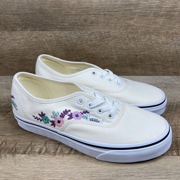 VANS Authentic Pastel Floral Marshmallow RARE Sneakers Shoes Womens Size 6.5 NEW
